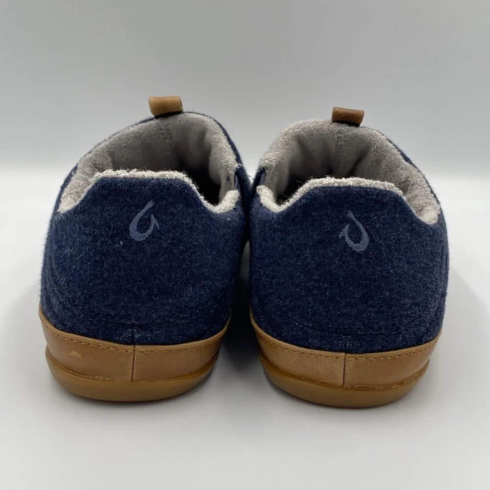 OluKai Mahana Men's Size 9 Blue Heather Jersey Slip-On Slippers 10451-DEDE
